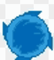 a pixel art drawing of a blue circle with a shark in it .