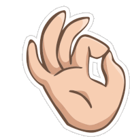 a cartoon hand is making an ok sign