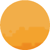 an orange circle on a white background with a shadow on the bottom