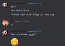 a screenshot of a conversation between isrock moreno and guys