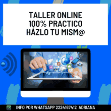 an advertisement for taller online 100 % practico hazlo tu mism@