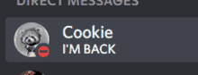 a screenshot of a direct message from cookie