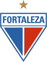 a blue red and white triangle with the word fortaleza on it