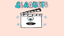 a drawing of a clapper board with the word claqueto written on it