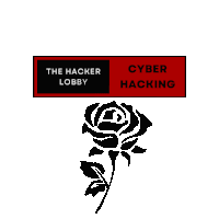 a logo for the hacker lobby cyber hacking with a rose