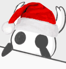 a black and white drawing of a santa hat