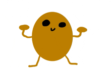 a cartoon drawing of a potato flexing its muscles