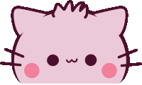 a drawing of a pink cat 's face with a smiley face