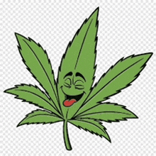 a cartoon drawing of a marijuana leaf with a face on it