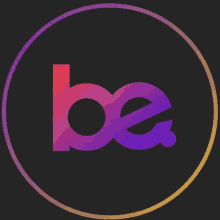 the word be is in a circle with a black background