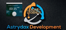 a league of legends logo with a simple stopwatch