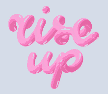 wise up is written in pink bubbles on a white background