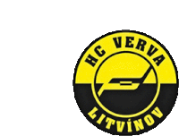 a logo for hc verva litvinov with a hockey stick in the middle