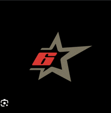 a star with the letter g inside of it on a black background