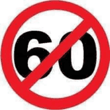 a no 60 sign with a red circle around it