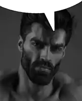 a black and white photo of a man with a beard