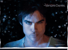 a poster for the vampire diaries shows a man 's face