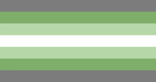 a green , white , and gray flag with a white stripe on the bottom .