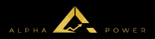 a logo for alpha power with a gold triangle