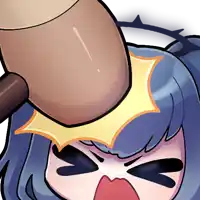 a cartoon of a girl getting a hammer to her head
