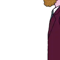 a cartoon man giving a thumbs up behind another man
