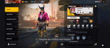 a screenshot of a free fire game with a bunny mask on