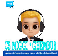 a picture of a man wearing headphones with the words cs miggi ghembur