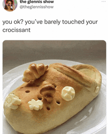 a picture of a bread that looks like a crocs shoe