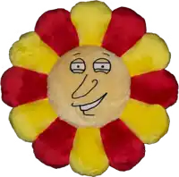 a stuffed flower with a face on it