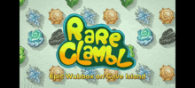 a video game called rare clams is being played on cave island