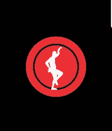 a silhouette of a person in a red circle