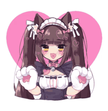 a drawing of a girl wearing a maid outfit