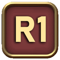 a red square with the letter r in gold letters