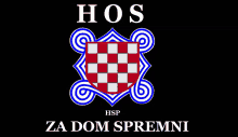 a black background with a red and white checkered coat of arms