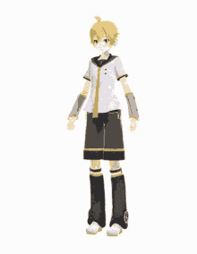 a 3d model of a boy with blonde hair and black shorts