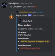 a screenshot of a discord conversation between dababylord and billyvital