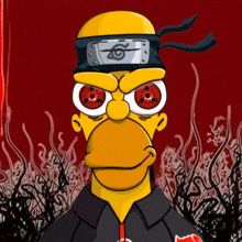 homer simpson from the simpsons is wearing a headband and glasses .