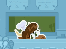 a cartoon of a moose wearing a chef hat