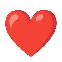 a red heart on a white background with a shadow