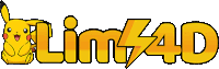 a logo for lim4d with a pikachu and a lightning bolt