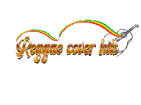 a logo for reggae cover hits shows a guitar and a rainbow