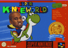 a super nintendo game with a picture of kanye west on the cover