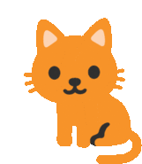 an orange cat with a black tail is sitting on a white background