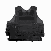 the back of a black tactical vest with a mesh back