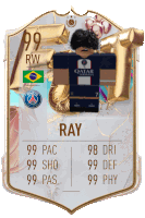 a soccer card with the name ray on the front