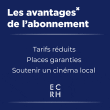 a blue poster that says les avantages de l ' abonnement