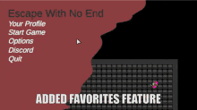 a screenshot of a game with the words " added favorites feature "