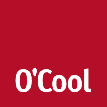 a red background with the word o'cool in white