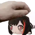a person is putting a stuffed animal on their head .