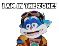 a cartoon character with the words i am in the zone written above him